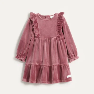 Baby Lilac/Red Velour Dress