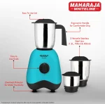 MAHARAJA WHITELINE Neo Pro MX-261 500 W Mixer Grinder (3 Jars, Multicolor)